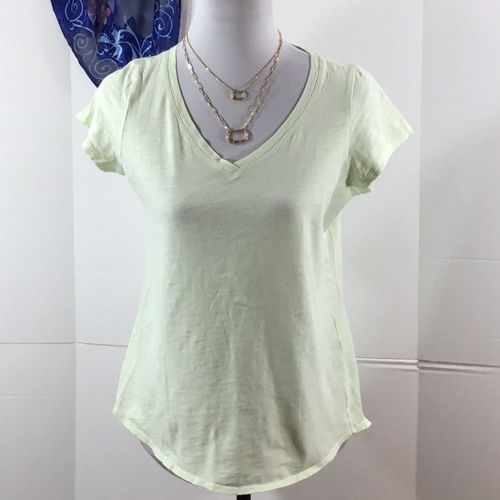 Eileen Fisher pale green organic cotton tee shirt